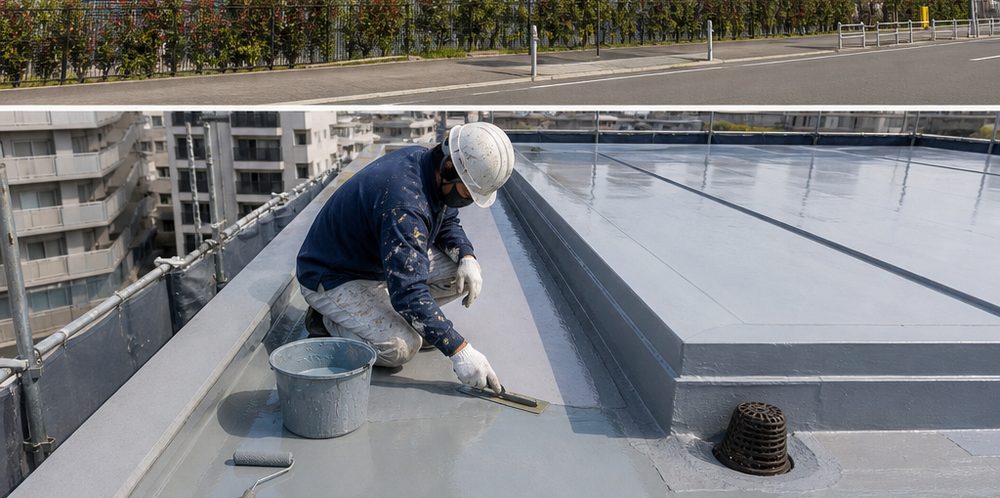 マンション屋上の防水工事