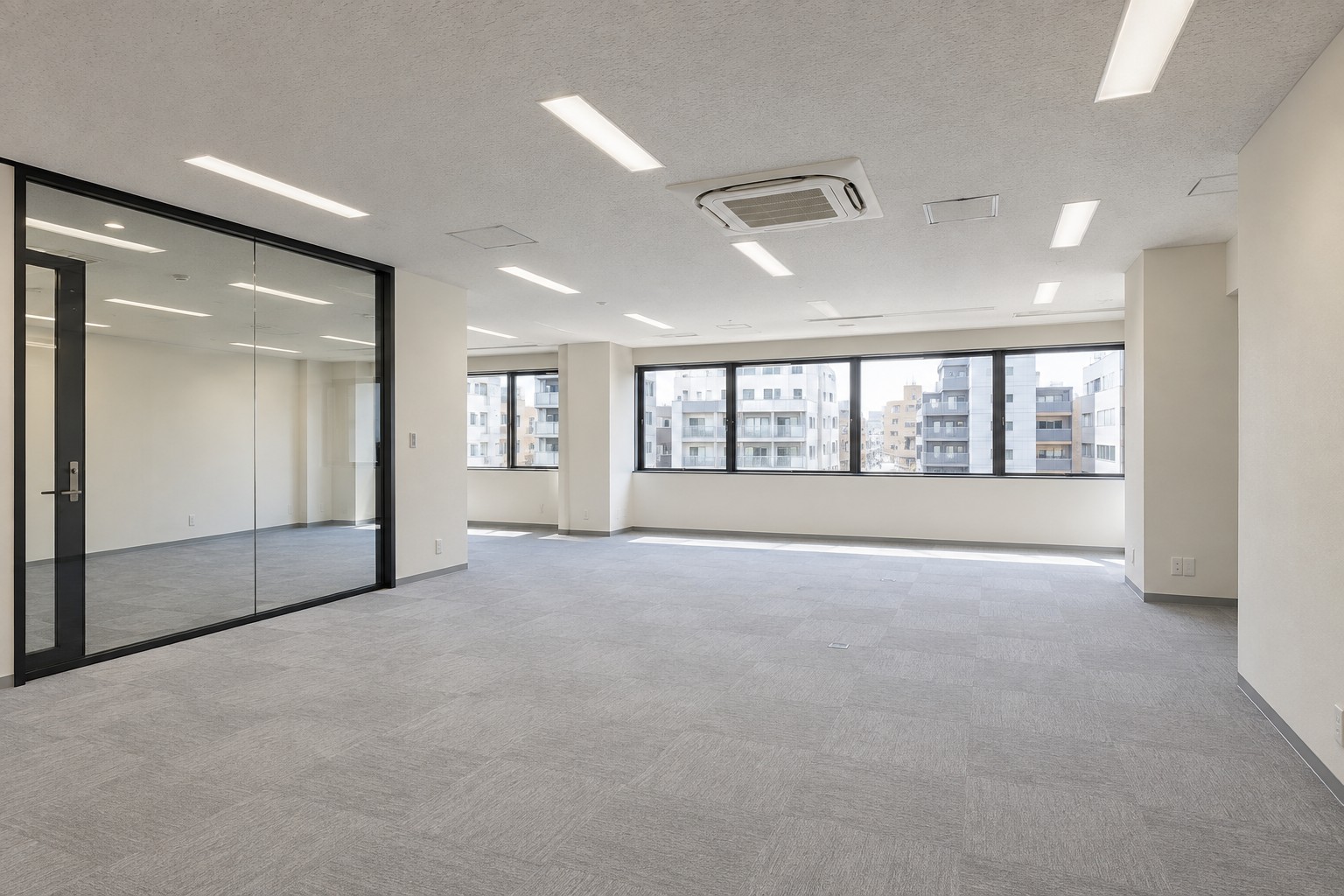 床・壁・天井と間仕切りの内装改修の施工イメージ